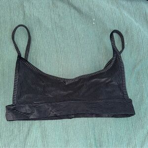 Frankie's Bikinis Black Ribbed Bikini Top